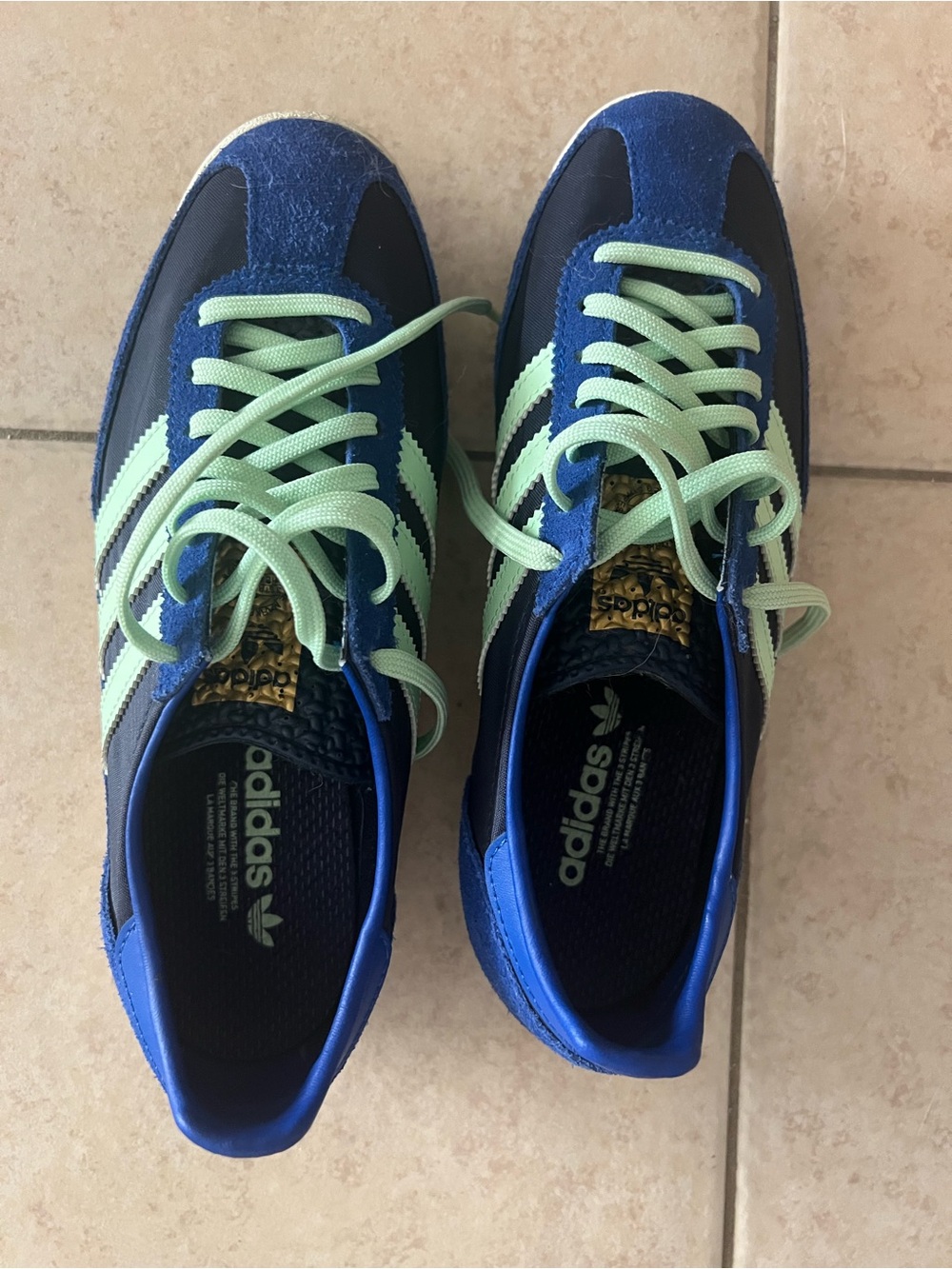 adidas Navy and Mint Green Retro Sneakers